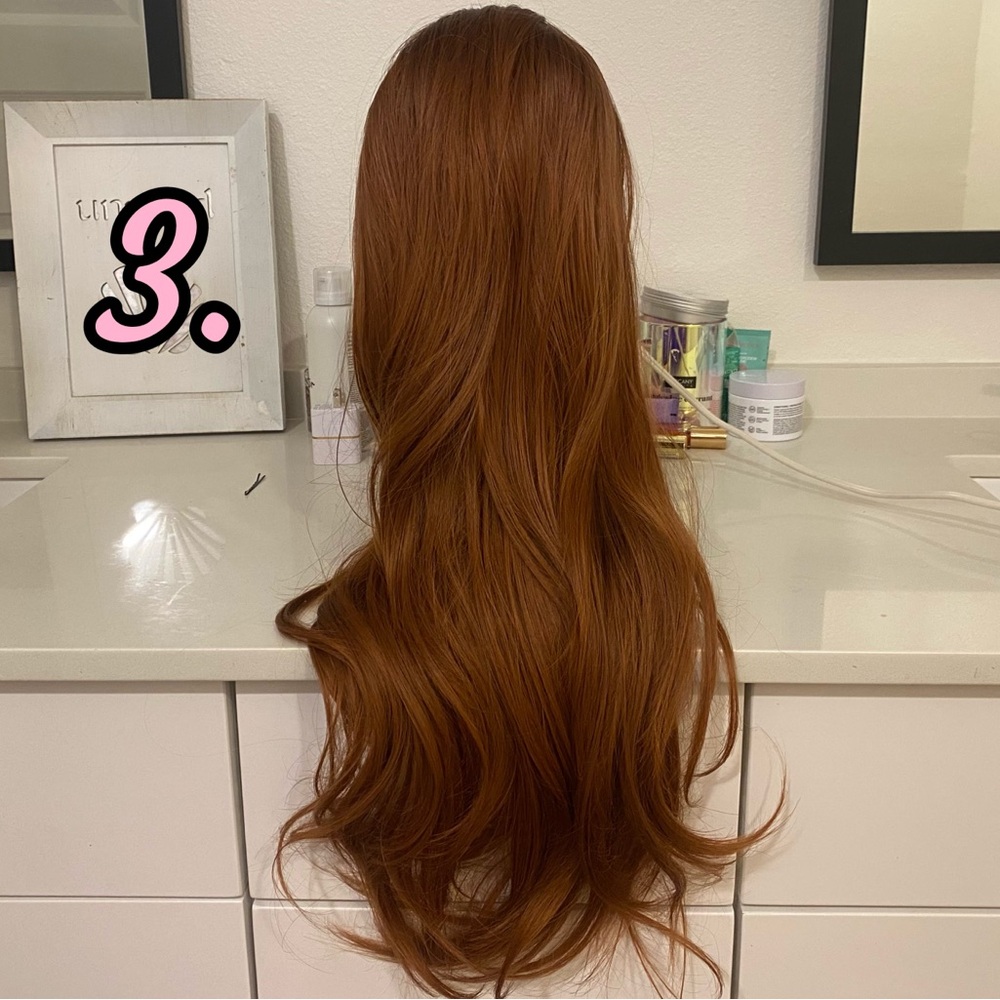 Women’s Long Wavy Hair Wig - Copper Brown